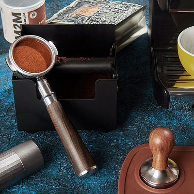 Cuboid Tamper Mat Knock Box Minimalist Design Style Roestvrij staal Afneembare Bar Niet-glij basis Voedsel veilig siliconen