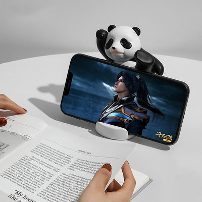 Veelzijdige bamboehars Panda-telefoonstaander voor tablets en smartphones