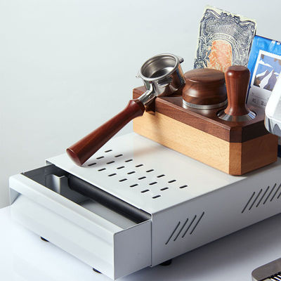 Klassieke luxe stijl roestvrij staal knock box laden voor koffie thee