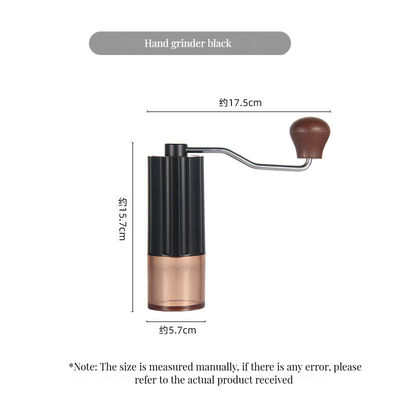 Zwart roestvrij staal Burr Handheld Koffiemolen Modern Design Huishoudelijk Gereedschap