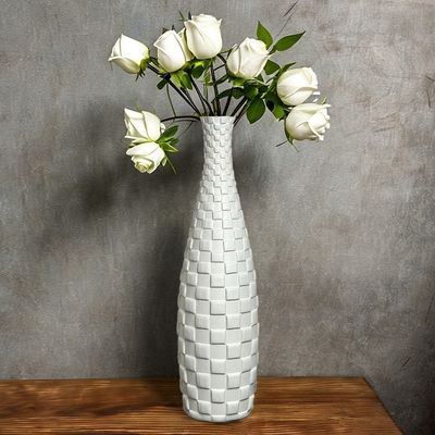 Moderne hoge witte capiz schelp vaas uitstekende parelmoeder decoratie voor interieurontwerp