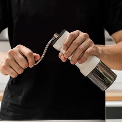 Handmatig gereedschap Koffiebonenmaler met externe instellingen en aangepast logo