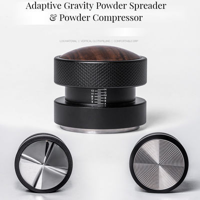Aanpassen van het logo Acceptabel Walnoothout en roestvrij staal Espresso Tamper Set 58mm Grootte