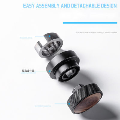 Roestvrij staal Koffiebonen Tamper 51mm 53mm 58.35mm Walnoot Hout Cap voor Espresso