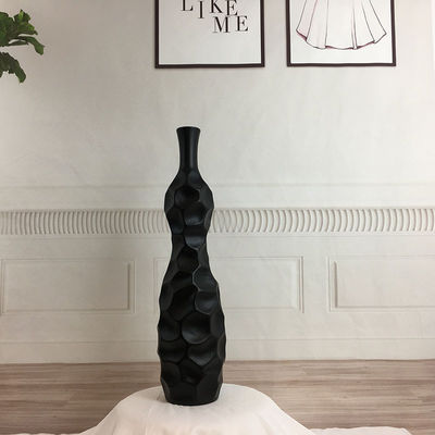 16 inch hoge slanke keramische steenwerk bloemenvaas in wit grijs mat voor tafelpot