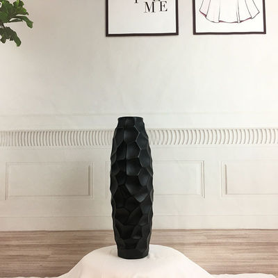16 inch hoge slanke keramische steenwerk bloemenvaas in wit grijs mat voor tafelpot