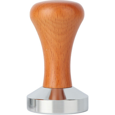Custom 51mm 53mm 58mm roestvrij staal Espresso Tamper met draagbare houten handvat