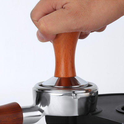 Roestvrij staal Espresso Tamper met houten handvat 51mm 53mm 58mm Groottes Keramisch type bot