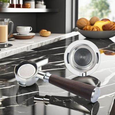 58 mm koffiefunnel en massief houten portafilter voor handgieten