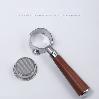51 mm keramische handgreep Espresso Portafilter met houten handgreep en roestvrijstalen ontwerp