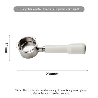 Rustvrij staal 51 mm bodemloze Espresso Portafilter met keramische en houten handgreep