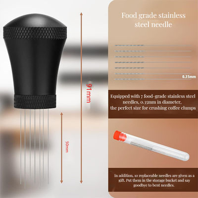 Stainless Steel Espresso Naald Mixer met Keramische Koffiepoeder Distributeur Tool