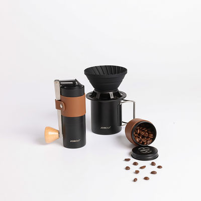 Duurzame roestvrijstalen koffieset Compact ontwerp Draagbare glazen handfreesmachine