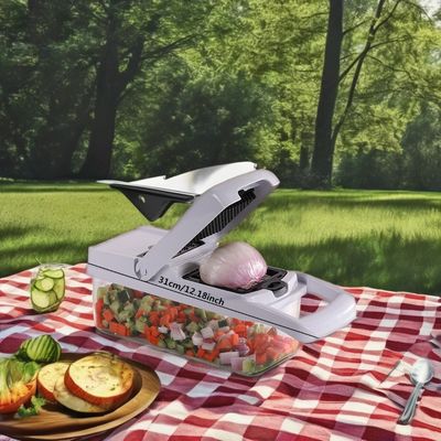2024 Top-rated 22-in-1 Multi-functioneel Bamboe roestvrij staal Food Cutter Handheld Groente Fruit Prep Set PP Tool
