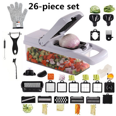 Ultieme 22-in-1 Bamboe Groenten Fruit Cutter Duurzame Keukengereedschappen voor drukke keukens