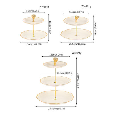 Trendy 10 inch 3 laag keramische plaat Moderne dessert stand voor Valentijnsdag feesten