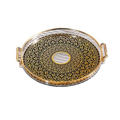 Goud ingelegde wegwerpplastic servietbak voor thuisreizen Koffie-theeplaat