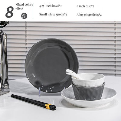 Gepersonaliseerd logo Acceptabel Europese stijl Goud Rim Keramische eetgerei Set voor thuis