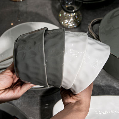 12 Gebruikers Einde Luxe Goud Rimpel Keramische Dinerware Set voor Huis Hotel School Thee en Design