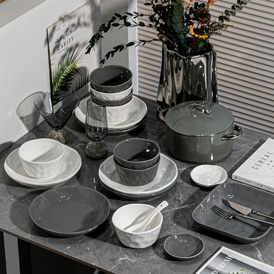 12 Gebruikers Einde Luxe Goud Rimpel Keramische Dinerware Set voor Huis Hotel School Thee en Design