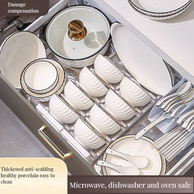 Home Hotel Restaurant Bruiloften Keramische witte porseleinen platen kom Set aangepast kleur