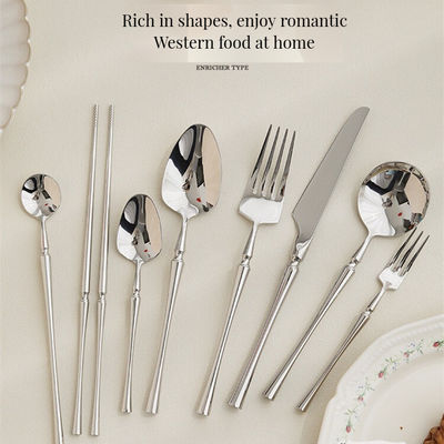 Productie Lepel Vork Messen Eetstokjes Kit 24-Piece Goud Roestvrij staal Flatware Set