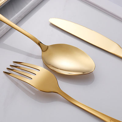 Home Hotel Restaurant Bruiloften 24pcs Luxe gouden bestek Set met roestvrij staal
