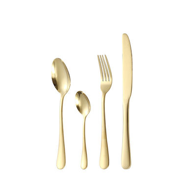 Home Hotel Restaurant Bruiloften 24pcs Luxe gouden bestek Set met roestvrij staal