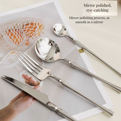 Hotel bruiloft 24pcs bestek set roestvrij staal vloer met luxe goud afwerking