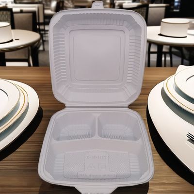 Biologisch afbreekbare wegwerpvoedselcontainer Duurzame vierkante plastic lunchdozen met deksels