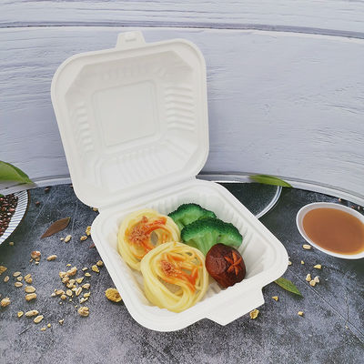 Witte vierkante plastic lunchboxen Stapelbare voedselcontainers met microwave-deksels