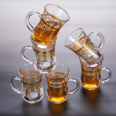 1600 ml doorzichtig Amber glas waterpot Set 6pcs Classic Design Cups 1pc Glass Kettle