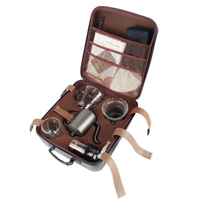 Outdoor Travel Coffee Set met handmatige koffiemolen en giet over druppel kit zwart