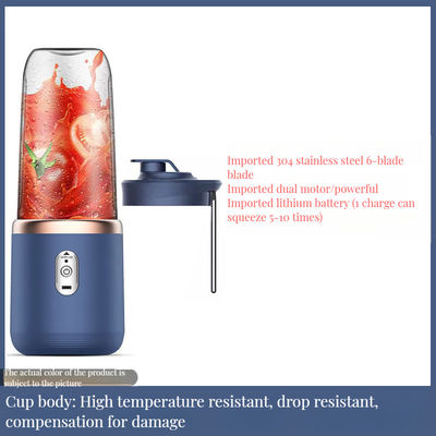 Supermarkten 400 ml Draagbare bamboejuicer blender met container en batterij opladen