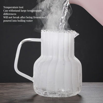 Klassieke gestreepte houten deksel glazen ketel voor koffie en thee hoge temperatuur bestand