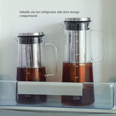 1L/1.4L hoogtemperatuurbestendige glazen waterfles voor koud koffie en fruit