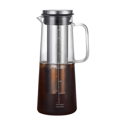 1L/1.4L hoge borosilicaat glazen waterfles voor het brouwen van koffie en koude brouwpotten