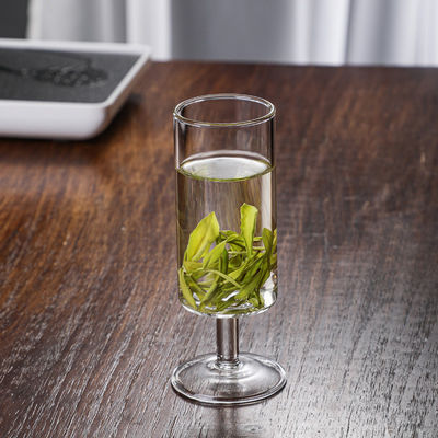 Groene thee glas Hoog rechte cilinder infuser Temperatuurbestendige Custom Drink Cup