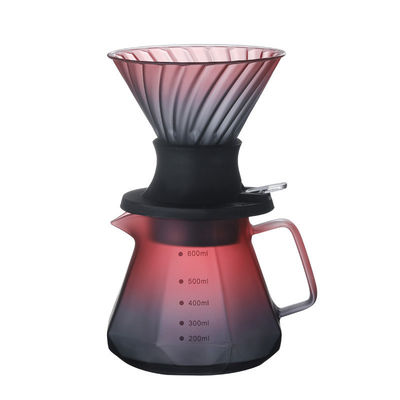 Zwart glas Giet over koffiefilter onderdompeling drupper set Accessoires voor koffie thee