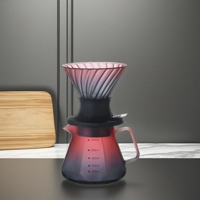 Huishoudelijke weegschaal Glas Giet Koffie Thee Set met roestvrijstalen filter en druppelpot