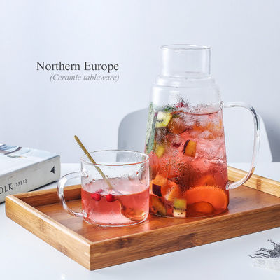 Modern ontwerp Warm/Koud Water Krug Sap Drank Carafe Glaspot Set met Cup