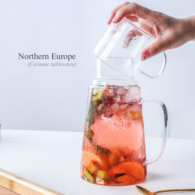 Modern ontwerp Warm/Koud Water Krug Sap Drank Carafe Glaspot Set met Cup