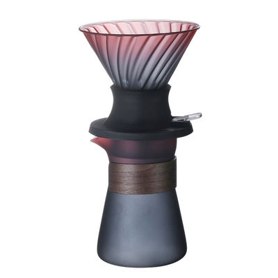 Handdruktype Borosilicaat glas handdruppel koffiepot met filters van roestvrij staal
