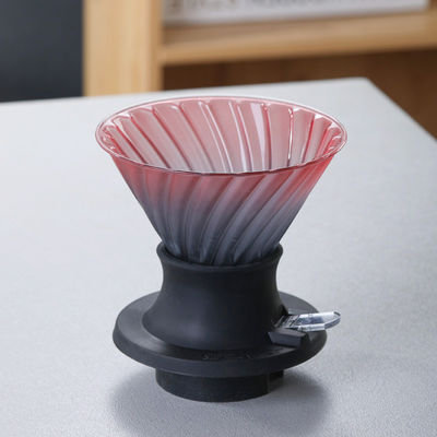 Handdruktype Borosilicaat glas handdruppel koffiepot met filters van roestvrij staal