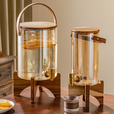 Houten bracket kraan luxe glazen dispenser ideaal voor citroensap thee koffiefeesten