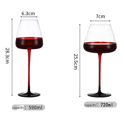 Kleurrijke verticale gestreepte concave bodemfluitten WINE GLAAS met stengel GEEN keramisch type