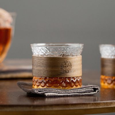 5oz 150ml glazen beker voor koffie thee water warmte-isolatie ring en milieuvriendelijk ontwerp