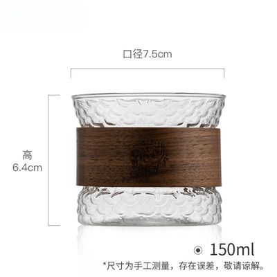 Gepersonaliseerd logo 150 ml hoog borosilicaat glas Dubbele wand thee koffiebeker voor moderne reizen