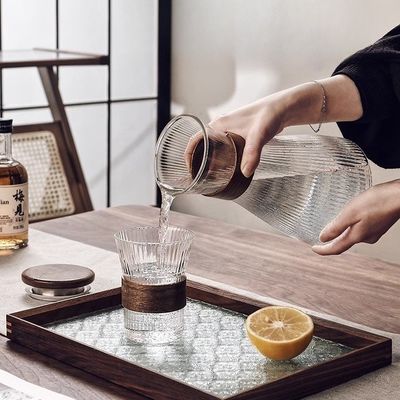 Gepersonaliseerde grootte High Borosilicate glas drinkset voor moderne thuis koud water flessen