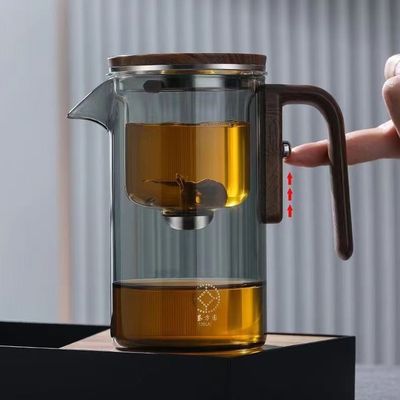 Hoogwarmtebestendige borosilicaat glazen theepot met handvat logo Niet aanpasbaar